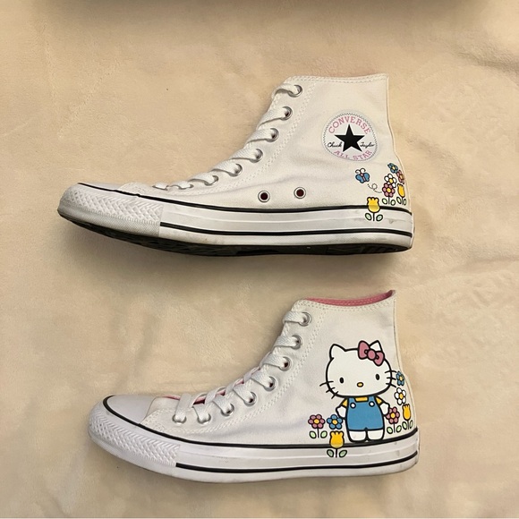 EUC Hello Kitty x Converse Chuck Taylor All Star High Top Sneakers - Picture 3 of 16